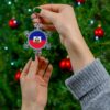 Haitian Flag Pewter Snowflake Ornament