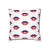 Lips Pattern Square Poly Canvas Pillowcase